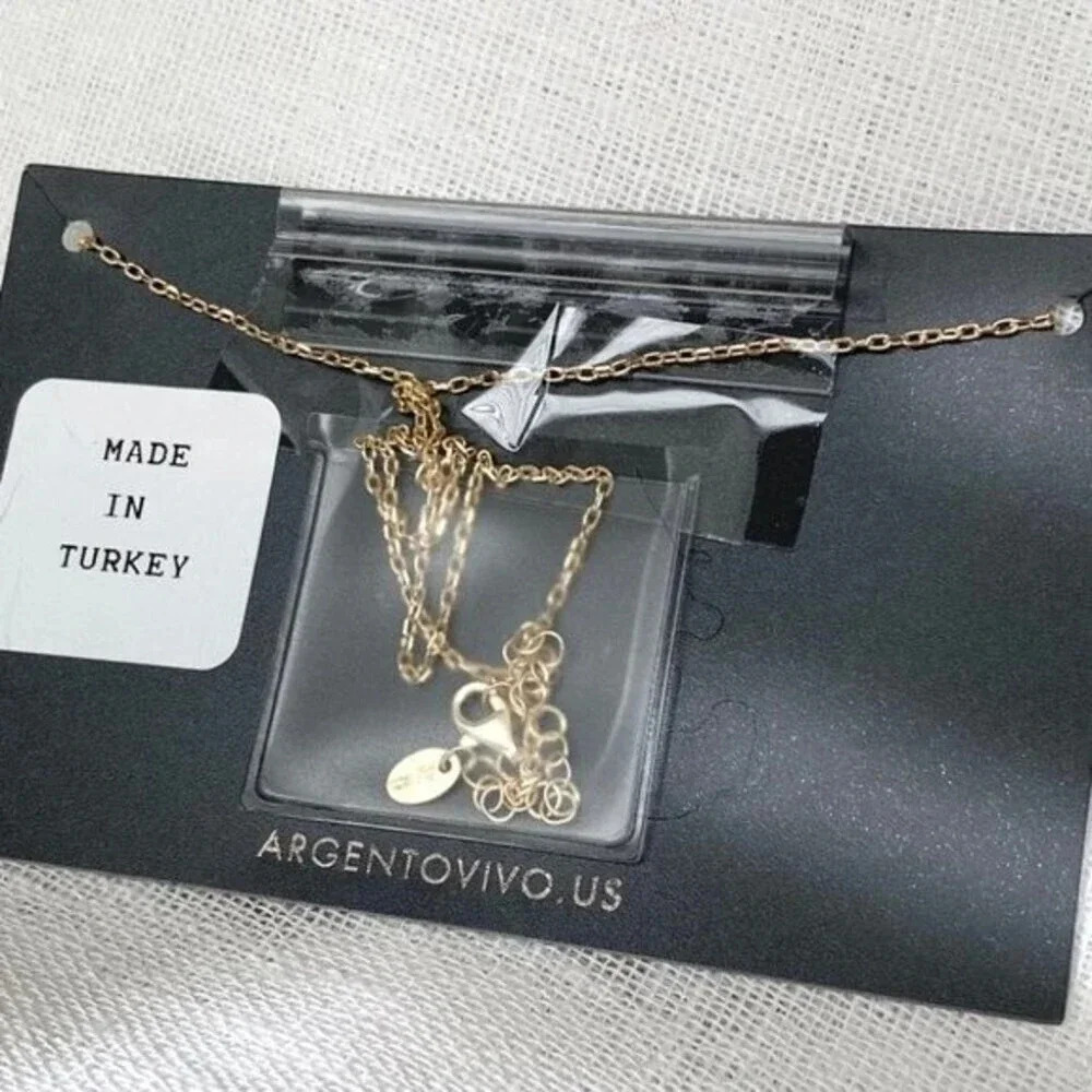 ARGENTO VIVO CZ ENAMEL BLOCK INITIAL K NECKLACE - Picture 3 of 4